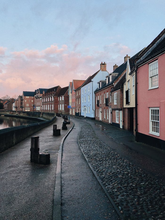 Road with houses